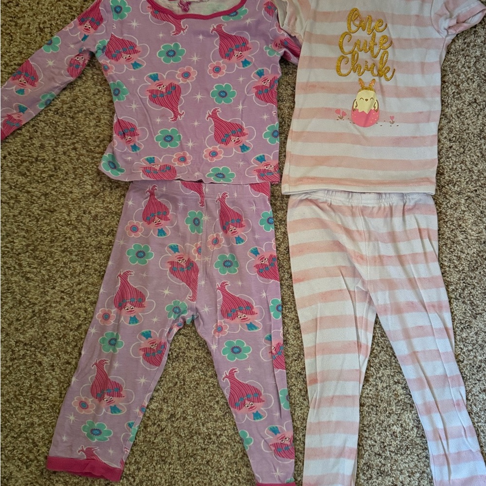 Charming Kids Pajama Set - Purple and Pink Floral Design